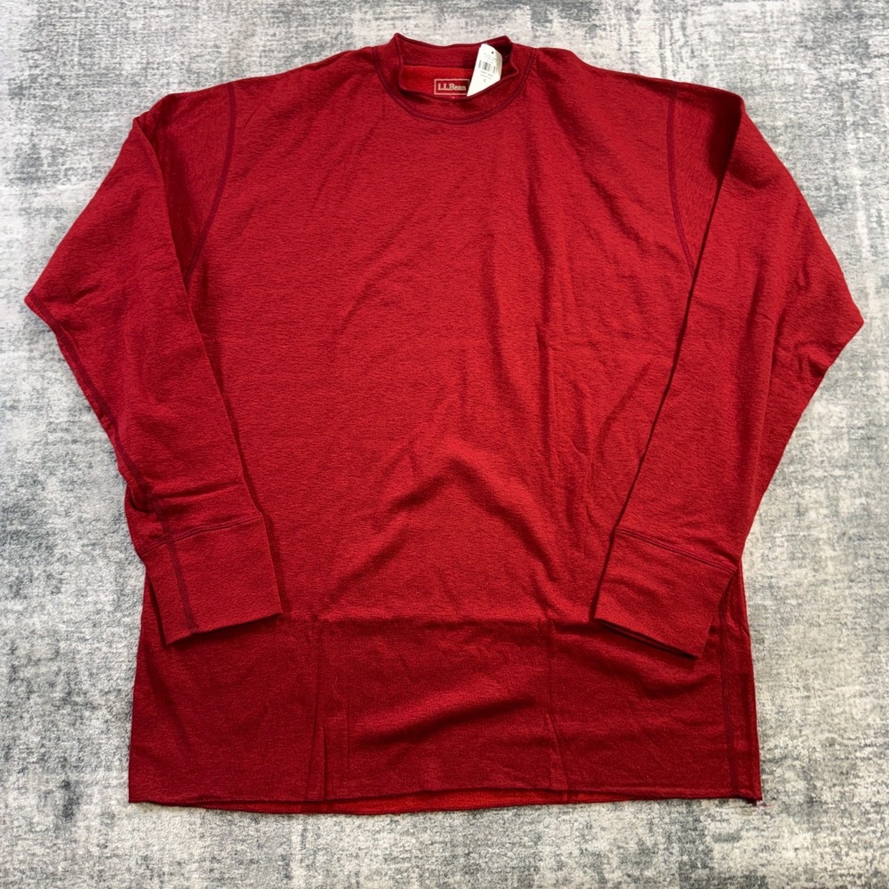 LL Bean River Driver Shirt Mens XL Deepest Red Wool Two Layer Oversized Work NEW